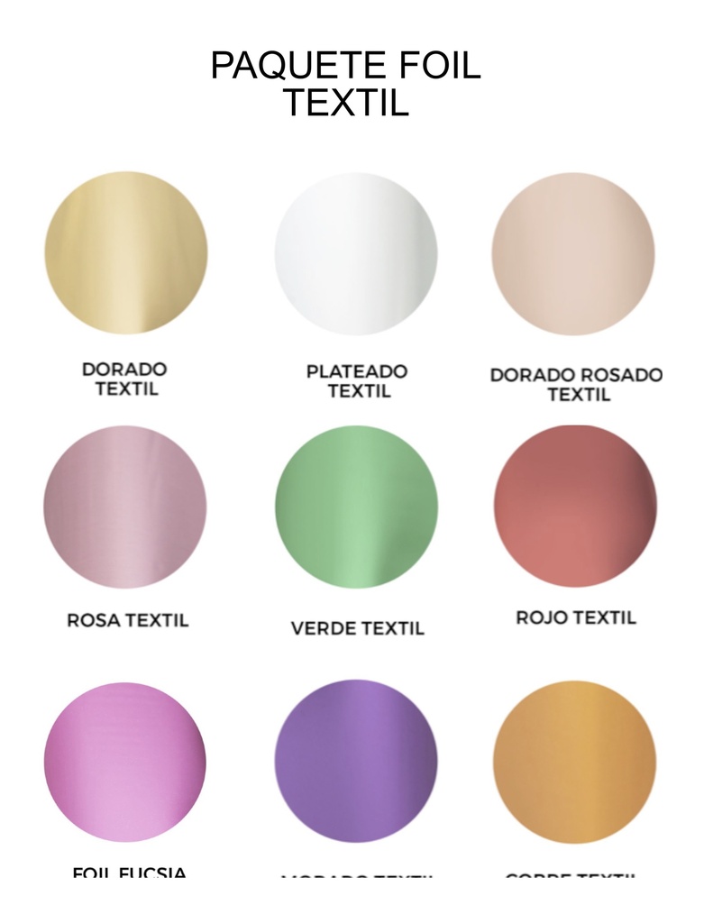 Paquete Foil Textil